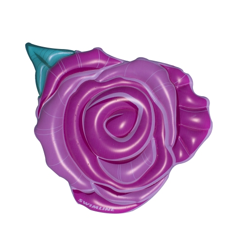 Rose gonflable avec un flotteur de piscine à feuilles vertes, 76 po