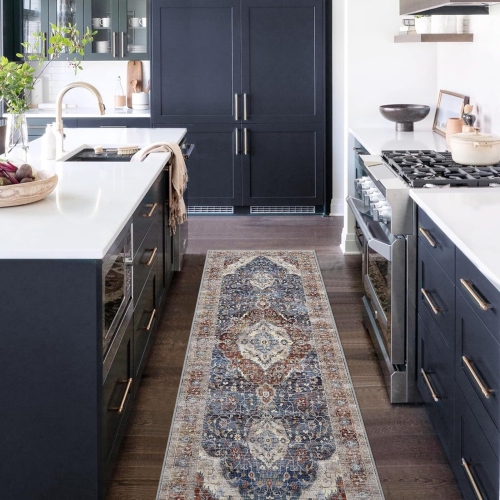 NIERBO  2' X 7' Rugs Runner Bohemian Kitchen Runner Rug Floral Keep Off Rug Rug Soft Low Pile Non-Slip Rug Runners for Hallways Long Rug for Bedroom