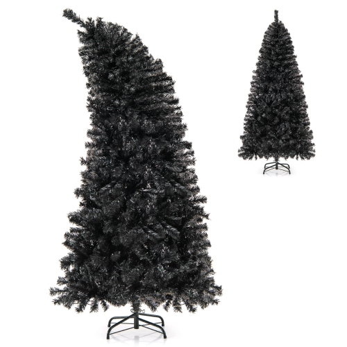 Costway 6 FT Artificial Halloween Tree with Bendable Top Section 726 Branch Tips 260 Lights