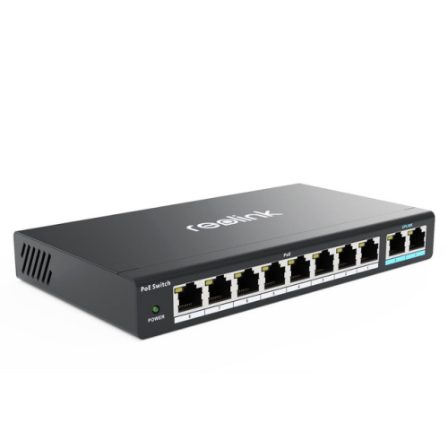 Reolink PoE Switch with 8 PoE Ports and 2 Gigabit Uplink Ports, 120W Power Budget, RLA-PS1