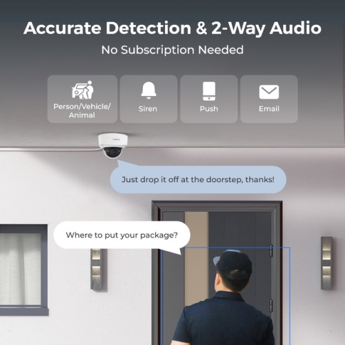 Reolink RLK8-1200V4 - Système de sécurité PoE IK10 UHD de 12&nbsp;Mpx avec projecteur de vision nocturne en couleur et grand angle de visionnement de