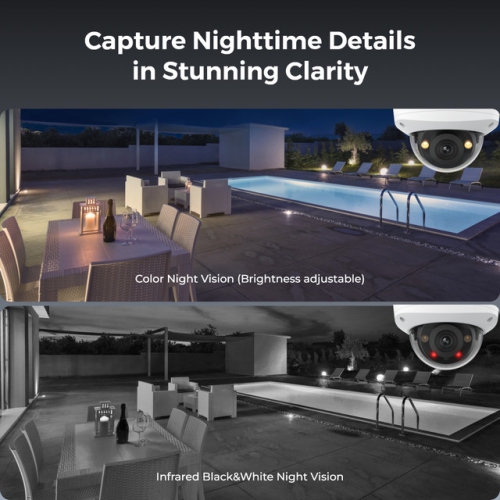 Reolink – système de surveillance RLK8-800V4 à 4K caméras PoE 8&nbsp;Mpx IK10 avec vision nocturne couleur et angle de visionnement de 125°,