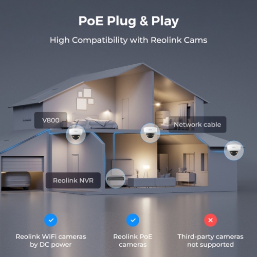 Reolink – système de surveillance RLK8-800V4 à 4K caméras PoE 8&nbsp;Mpx IK10 avec vision nocturne couleur et angle de visionnement de 125°,