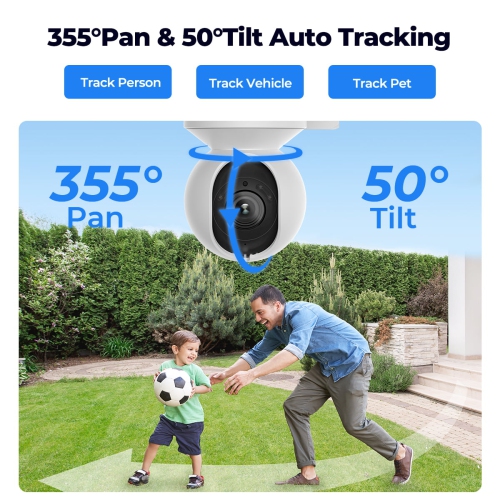 Reolink 4K 8MP Dual-Band WiFi 6 Smart PTZ Security Camera with Auto Tracking, 3X Optical Zoom, Color Night Vision, Person/Vehicle Detection