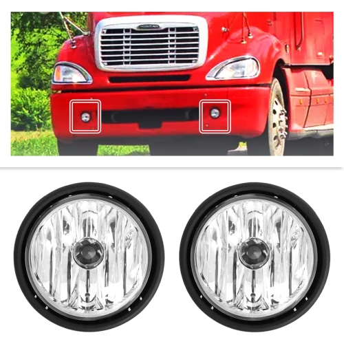 LEAVAN  Fog Lights Replacement \w Bulbs Fit for Freightliner Columbia 2000-2015 Passenger & Driver Side Front Fog Light Lamp Fit for Freightliner