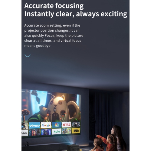 TUTT S24 Ultra Smart Home Theatre Cinematic Projector Auto Focus Keystone & APPs 4K | Android TV WiFi and Bluetooth, Netflix/YouTube Built-in Apps