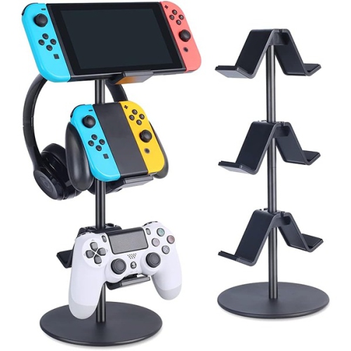 Image 1 of 5.. KELJUN Controller Stand 3 Tier Headphone Holder Color: Black