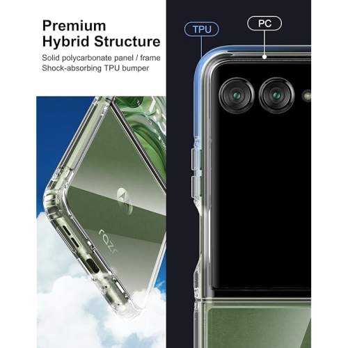 XCRS Clear Fitted Case Transparent Cover Acrylic Hardshell Case for Motorola Moto Razr Plus