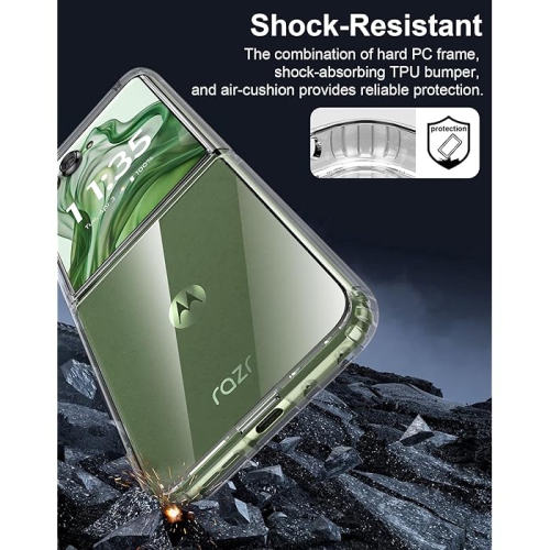 XCRS Clear Fitted Case Transparent Cover Acrylic Hardshell Case for Motorola Moto Razr Plus