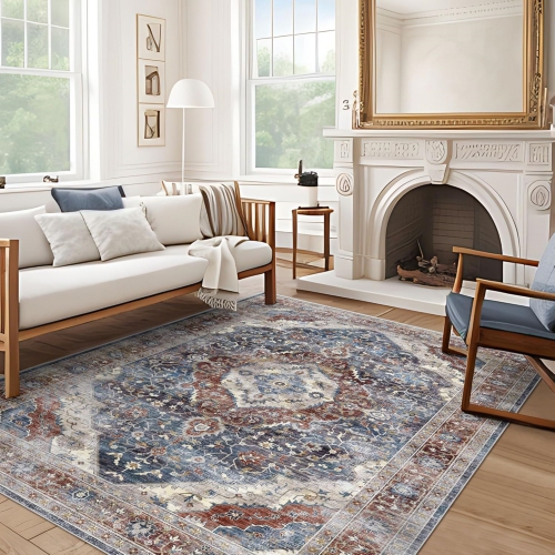 NIERBO  Area Rug 4' X 6' Bedroom Rugs Ultra Soft Indoor Rugs for Living Room Bedroom Laundry Room Decor, Low Pile Non-Slip Backing Boho Washable Rugs