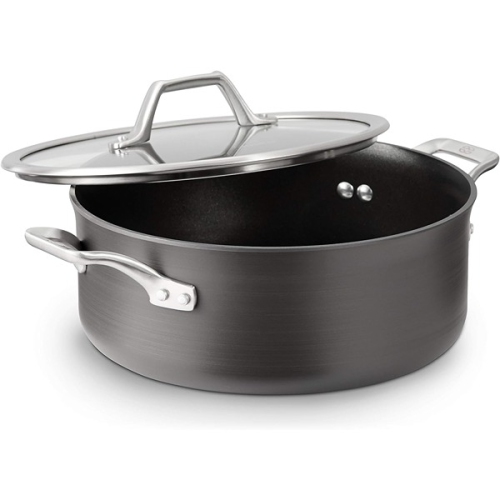 Image 1 of 5.. Calphalon 5 Quart Signature Hard Anodized Nonstick Covered Dutch Oven Color Black