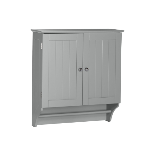 AOOLIVE Ashland Bath 2-Door Wall Mounted Cabinet with Towel Bar - Gray