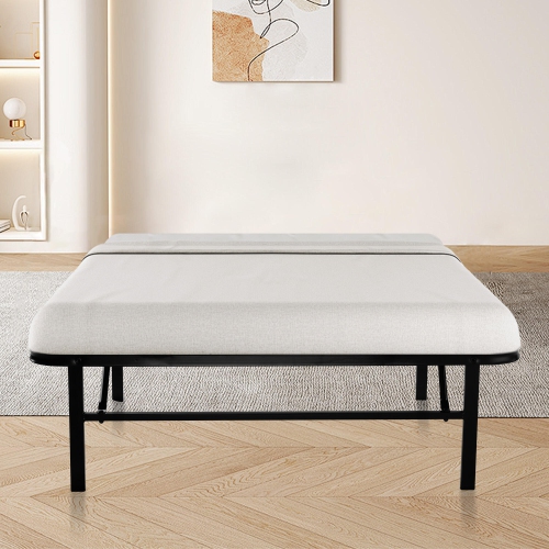 Foldable Twin Size Bed Frames, Heavy Duty Metal Platform Bed Mattress Foundation Hold Up to 600LBS