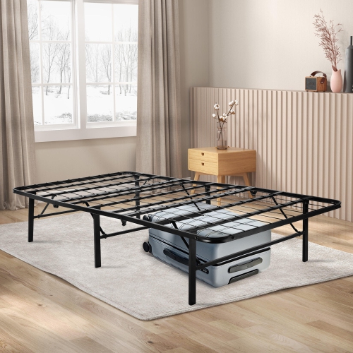 Foldable Twin Size Bed Frames, Heavy Duty Metal Platform Bed Mattress Foundation Hold Up to 600LBS