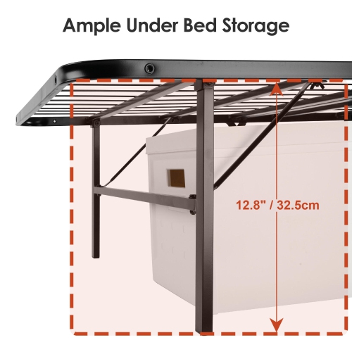Foldable Twin Size Bed Frames, Heavy Duty Metal Platform Bed Mattress Foundation Hold Up to 600LBS
