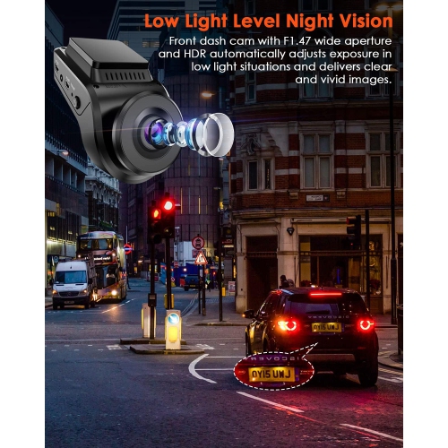 Refurbished(Excellent)- Vantrue S1 4K Front and Rear Dash Cam, 1080P Dual Dash Camera with GPS Live Speed