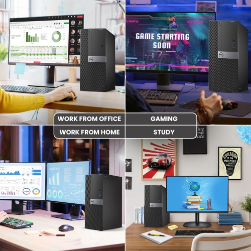 Refurbished - DELL OptiPlex Mini Tower High Performance Desktop PC | Intel Core i5 CPU | 32GB RAM | 2TB NVMe SSD | Windows 10 Pro | New 24 inch FHD