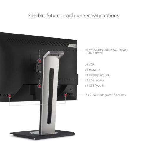 Moniteur ACL IPS 5&nbsp;ms HD intégrale ultralarge de 24 po de VIEWSONIC - Noir