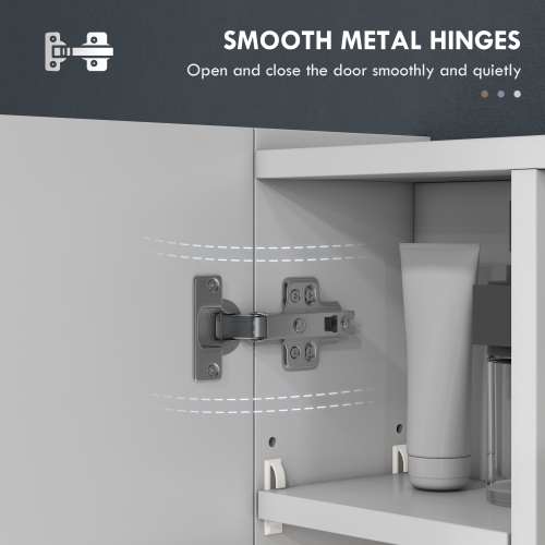 Armoire miroir de salle de bain kleankin, armoire à pharmacie murale avec tablettes réglables, armoire de rangement à 3 portes, blanc