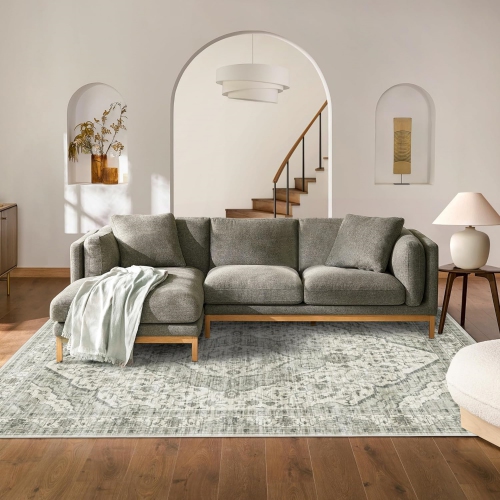 NIERBO  4' X 6' Area Rugs for Living Room Vintage Rugs - Machine Washable Area Rugs Soft Indoor Boho Rugs for Bedroom Room Decor, Non-Slip Backing