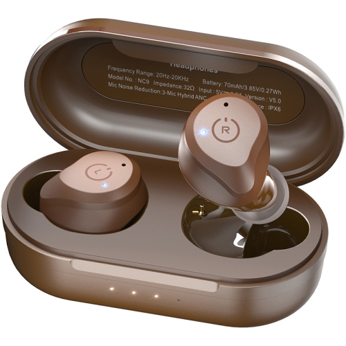 TOZO  Nc9 In-Ear True Wireless Earbuds Hybrid Active Noise Cancelling-Brown