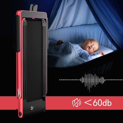 SuperFit 2 in 1 Under Desk Treadmill, 2.5HP Folding Treadmills for Home Office w/Smart APP, Remote Control, LED Display, Bluetooth Speaker, Foldable