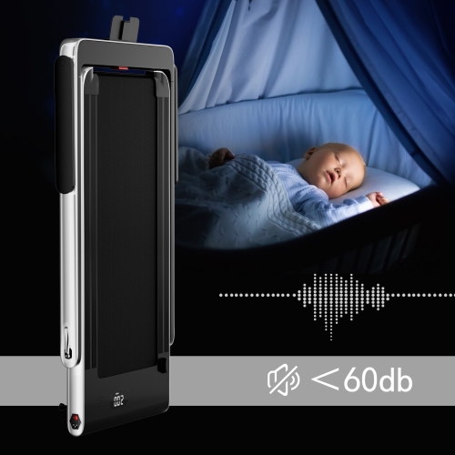 Superfit 2 in 1 Under Desk Treadmill, 2.5HP Folding Treadmills for Home Office w/Smart APP, Remote Control, LED Display, Bluetooth Speaker, Foldable