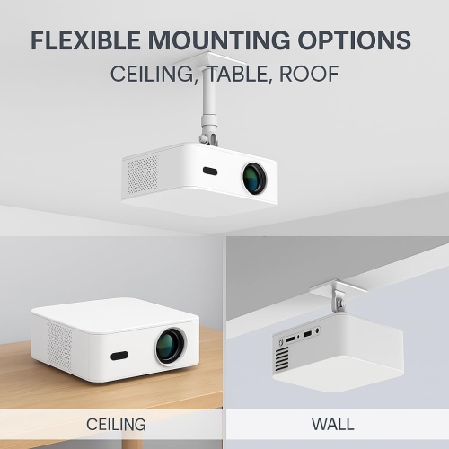 Boss S5A Smart Projector | Full HD 1080P LED | 4000 Lumens Brightness | Android WiFi Bluetooth | Auto Keystone | Up to 12ft Screen | Home Theater &