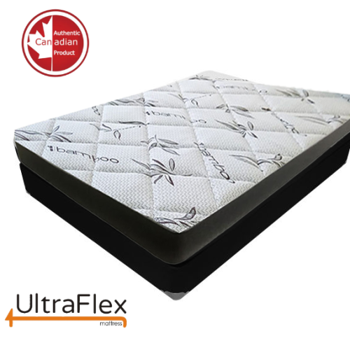 UltraFlex DreamEasy - Canadian-Made Medium Firm Gel Infused Comfort with Quilted Top, Pressure Relief, Cooling Tech, Bamboo Cover, CertiPUR-US®