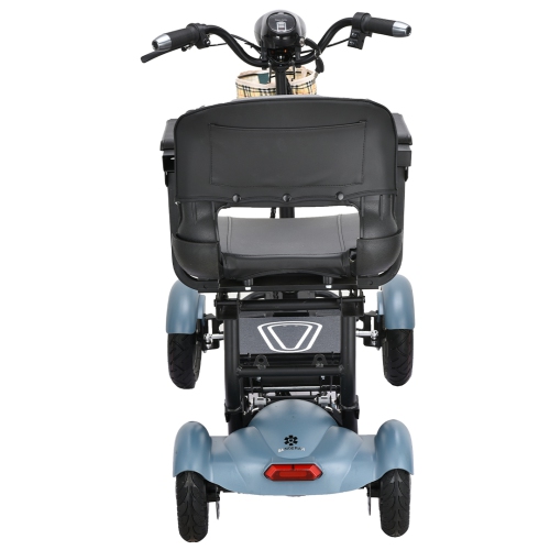 Trottinette électrique longue portée à 4 roues Dragon Mobile EX, robuste et pliable avec 3 vitesses réglables, marche arrière, grand siège en cuir,