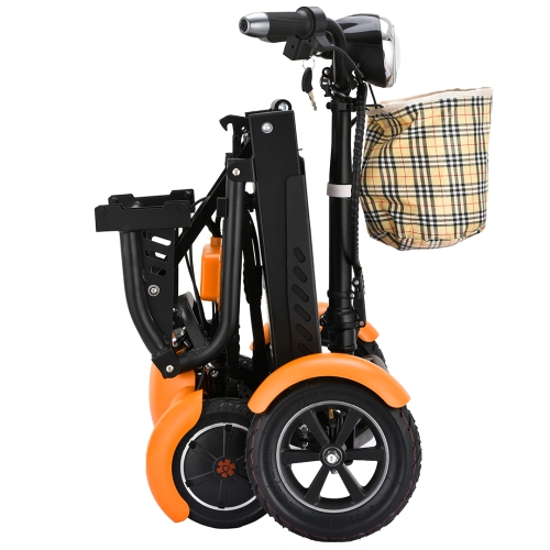 Dragon Mobile EX 4 Wheel Electric Scooter, Foldable Heavy-Duty with 3 Adjustable Speed, Reverse Gear, Large Leather Seat, LED Lights & Free Front