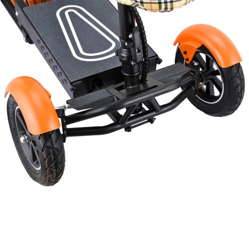 Dragon Mobile EX 4 Wheel Electric Scooter, Foldable Heavy-Duty with 3 Adjustable Speed, Reverse Gear, Large Leather Seat, LED Lights & Free Front