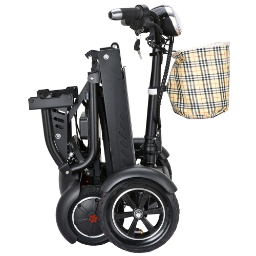 Dragon Mobile EX 4 Wheel Electric Scooter Rides 20 km, Foldable Heavy-Duty with 3 Adjustable Speeds, Reverse Gear, Large Leather Seat, LED Lights &