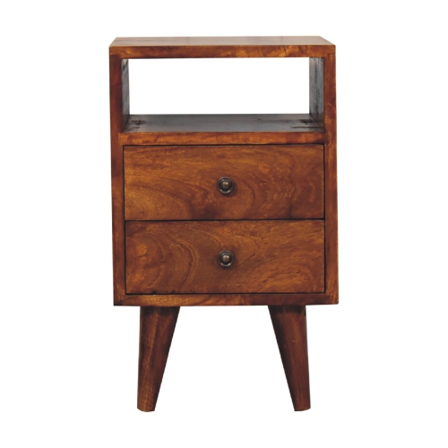 Artisan Furniture Solid Wood Mini Classic Nightstand In Chestnut Finish