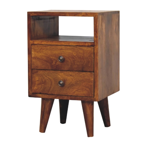 Artisan Furniture Solid Wood Mini Classic Nightstand In Chestnut Finish