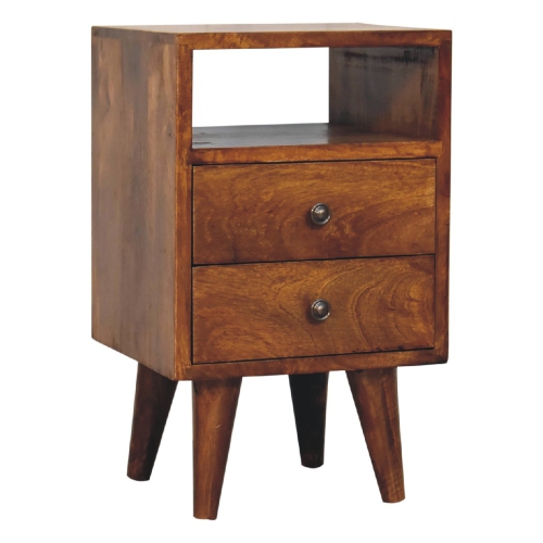 Artisan Furniture Solid Wood Mini Classic Nightstand In Chestnut Finish