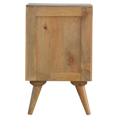 Artisan Furniture Solid Wood Nordic Style 4 Drawer Multi Nightstand in Oak-ish finish