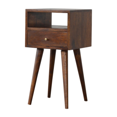 Artisan Furniture Solid Wood Mini Nightstand In Chestnut Finish