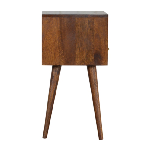 Artisan Furniture Solid Wood Mini Nightstand In Chestnut Finish