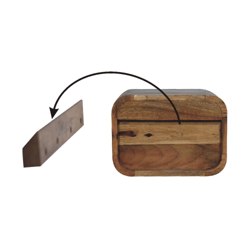 Artisan Furniture Solid Wood Floating Open Curve Nightstand In Oak-ish Finish