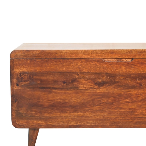 Artisan Furniture Curved Solid Wood Chestnut Blanket Box