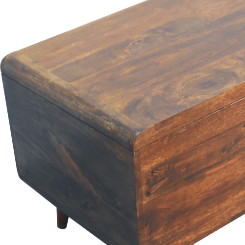 Artisan Furniture Curved Solid Wood Chestnut Blanket Box