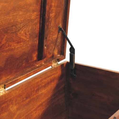 Artisan Furniture Curved Solid Wood Chestnut Blanket Box