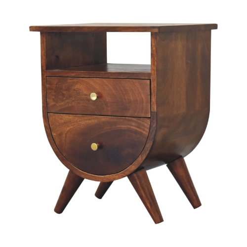 Artisan Furniture Solid Wood Split Nightstand In Chestnut Finish