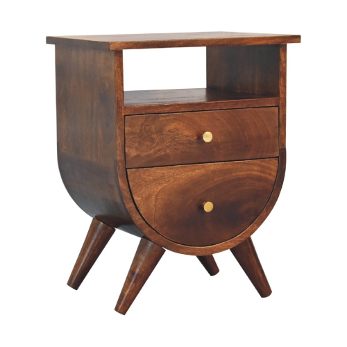 Artisan Furniture Solid Wood Split Nightstand In Chestnut Finish
