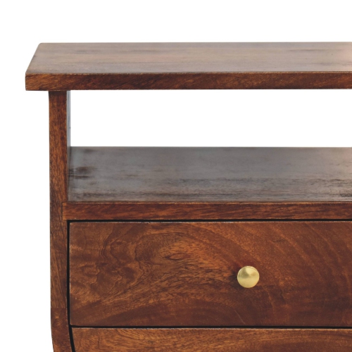 Artisan Furniture Solid Wood Split Nightstand In Chestnut Finish