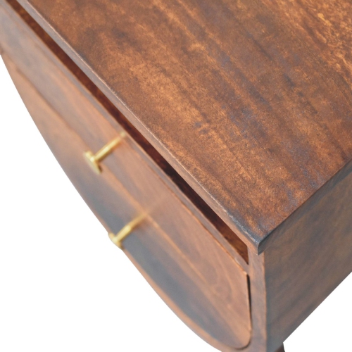 Artisan Furniture Solid Wood Split Nightstand In Chestnut Finish