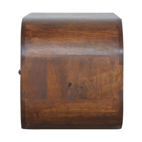 Artisan Furniture Solid Wood Curved Edge Media Unit with 2 Drawers In Chestnut Finish