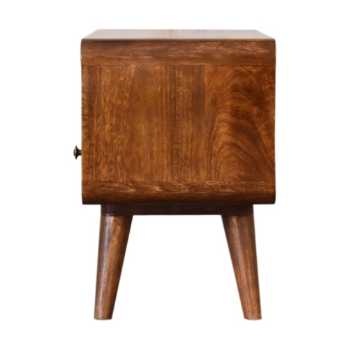 Meuble multimédia courbé Artisan Furniture Mini, marron, 2 tiroirs