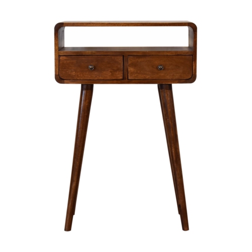 Artisan Furniture Solid Wood MiniConsole Table In Chestnut Finish